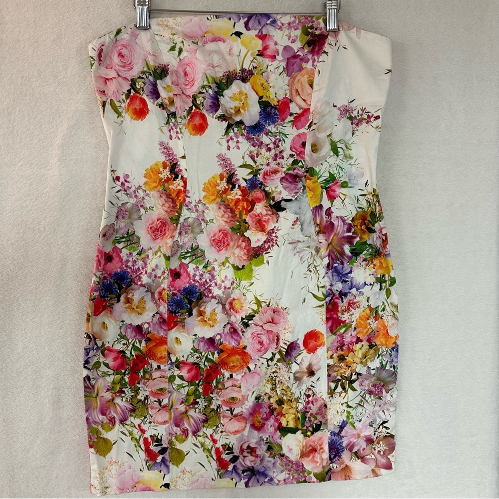 Zara Strapless Dress Floral size L Women - Picture 16 of 16